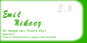 emil mikecz business card